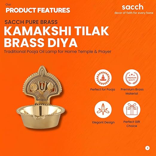 Big Kamakshi Tilak Brass Diya