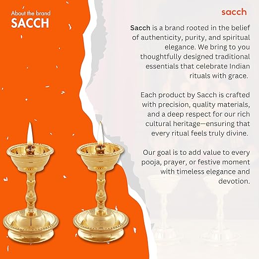 Brass Udupi Nanda Diya for Puja (Set of 2)