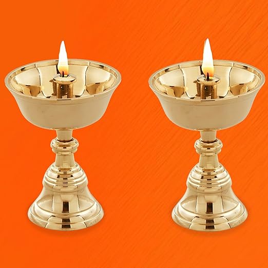 Brass Akhand Diya - Set of 2
