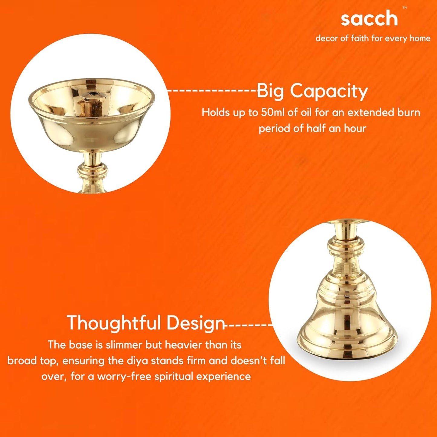Brass Akhand Diya - Set of 2