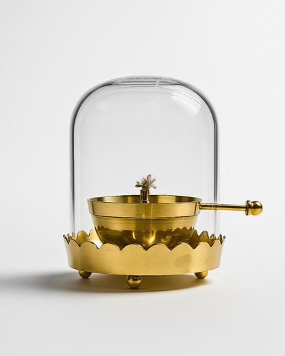 Akhand Diya with Glass Cover