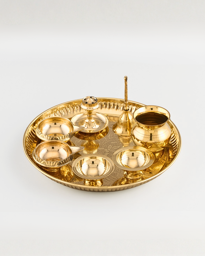 Pooja Thali Set – Classic Engraved Design