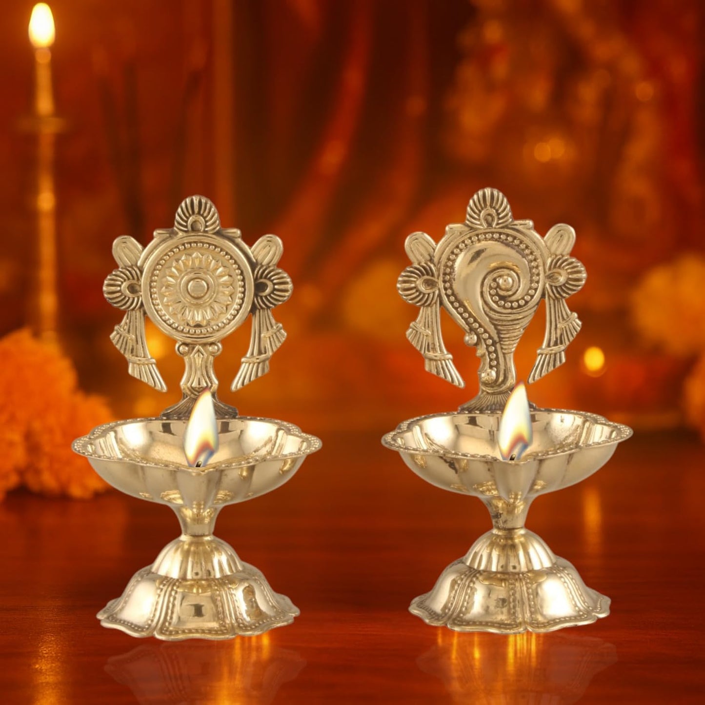 Shankh & Chakra Diya Set