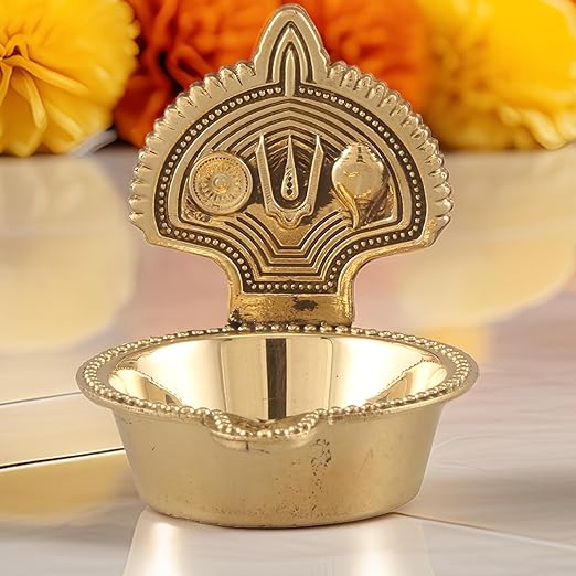 Big Kamakshi Tilak Brass Diya