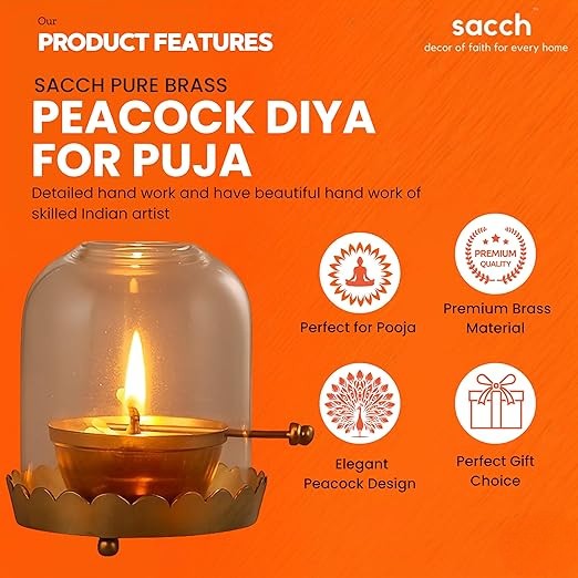 Akhand Diya with Glass Cover