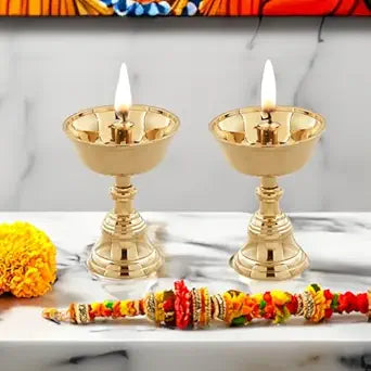 Brass Akhand Diya - Set of 2
