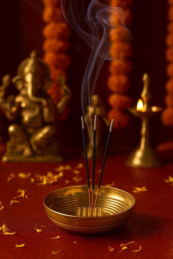 Agarbatti Stand with Ash Tray Catcher,Incense Stick Holder for Pooja Room and Office Space. (Large)