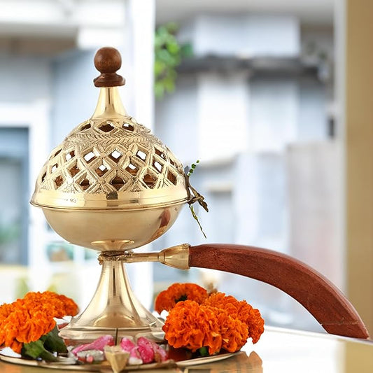 Brass Loban Burner with Handle