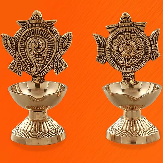 Brass Shanku Chakra Diya