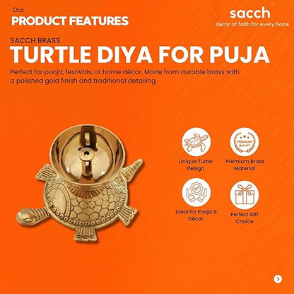 Brass Turtle Diya