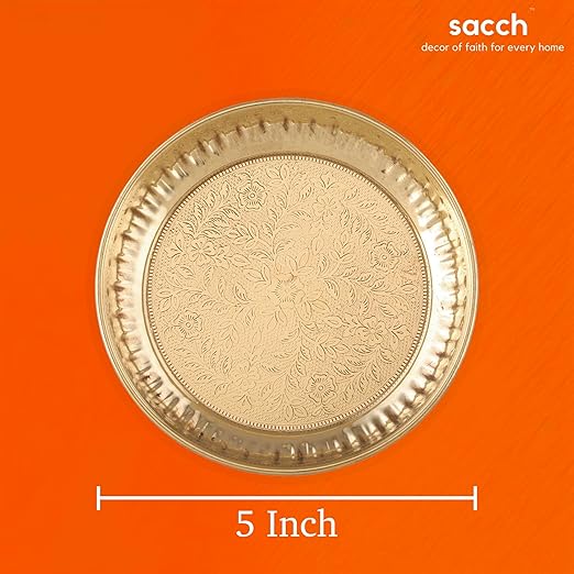 Brass Turtle Diya with 5 Inch Thali